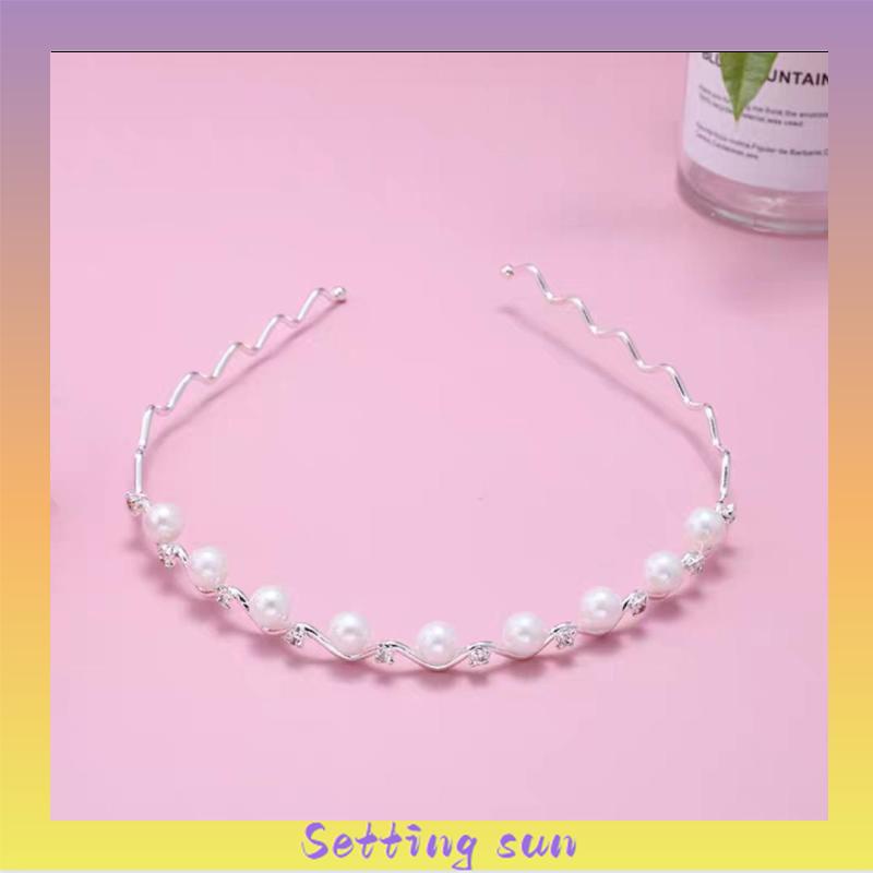 Mutiara Jepit Rambut  Bando Berlian  Gaya Korea Wanita Headband Aksesoris Rambut TN