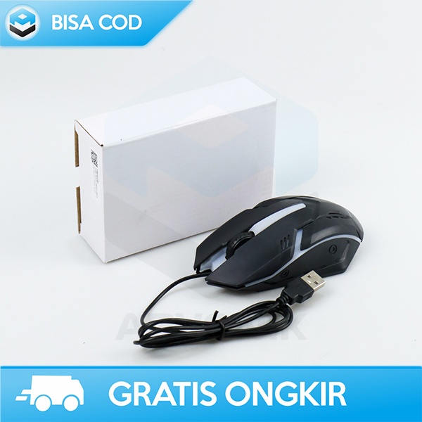 MOUSE GAME KABEL TAFFWARE LED RGB BAHAN PLASTIK OPTICAL FUTURISTIK