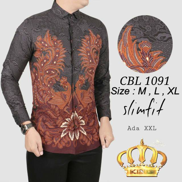 Kemeja Batik  Pria  Modern Slim fit Lengan Panjang ODL 142 