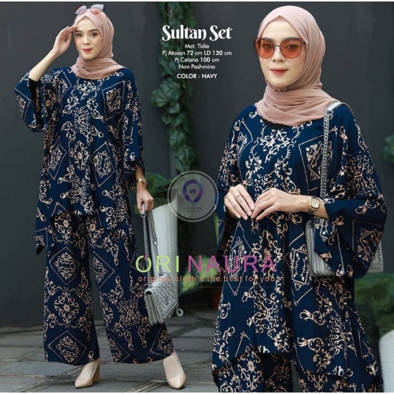 Daster Setelan Jumbo | Setelan One Set Tie Dye Waka Motif Sultan Set Ori Naura Size Jumbo Busui