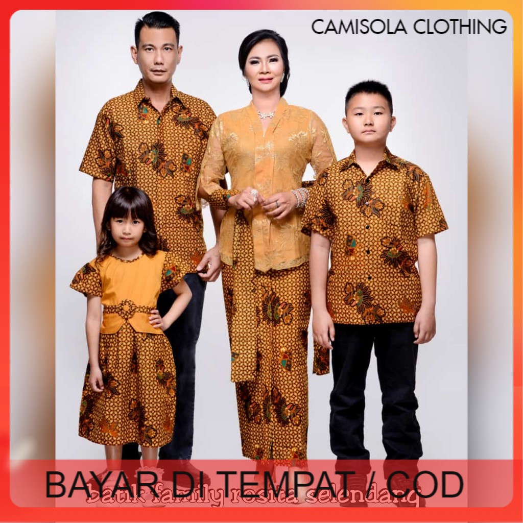 BATIK COUPLE KELUARGA SARIMBIT FAMILY TERBARU MODERN MURAH JUMBO ANAK ROK N BLUS ROSITA SELENDANG