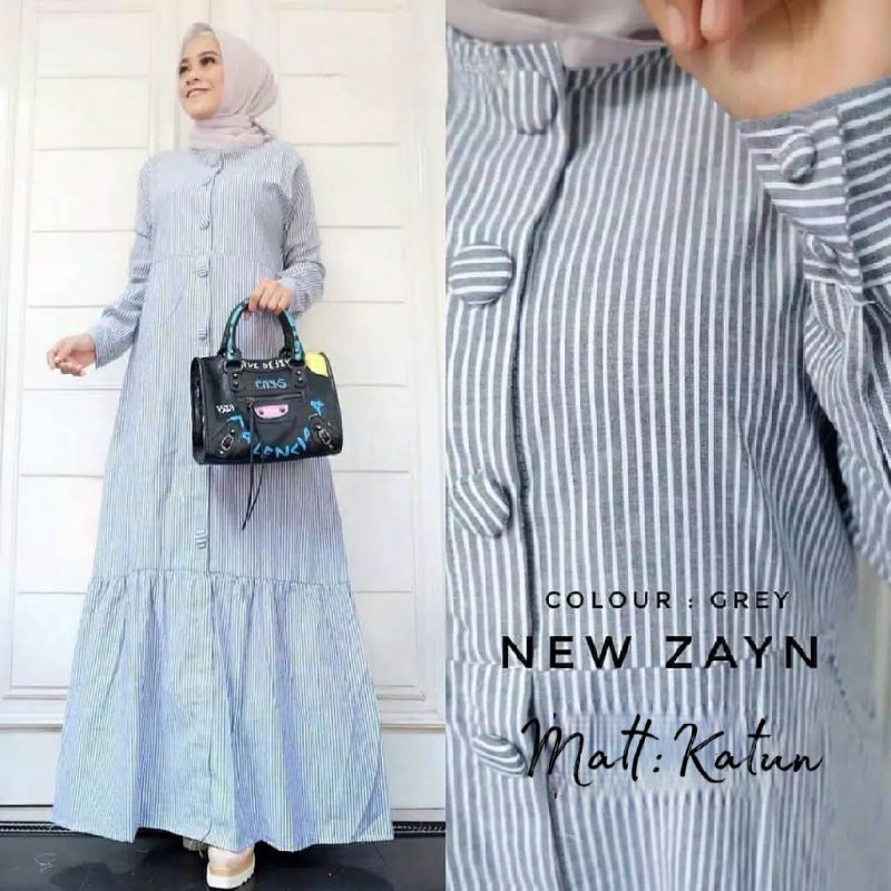 Baju Gamis Wanita Remaja Jumbo Model Kekinian Zayn Terbaru 2023 Bahan katun Modern lebaran Kondangan