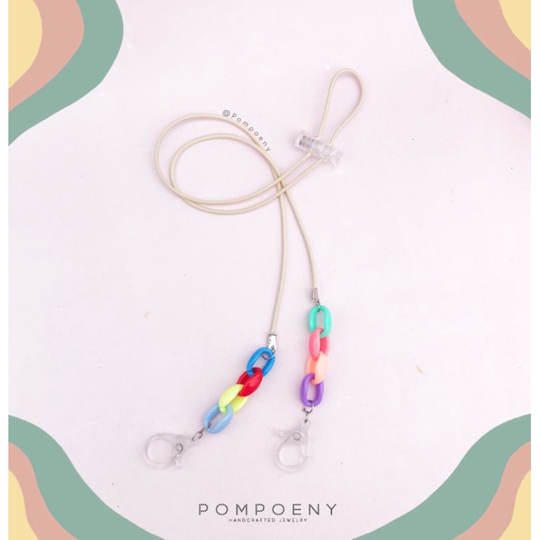 Strap Mask - Konektor Masker - Tali Masker - Strap Mask Korea - Strap Masker Kpop -  Konektor Masker Hijab - 2IN1 Strap Mask - Connector Masker - POMPOENY