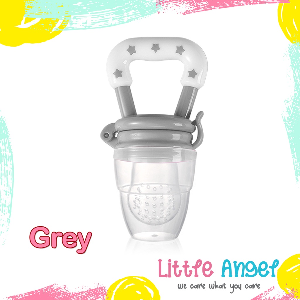 Dot Buah Bayi Empeng Buah Gigitan Bayi Fruit Food Feeder Baby Termurah Import COD-Grey
