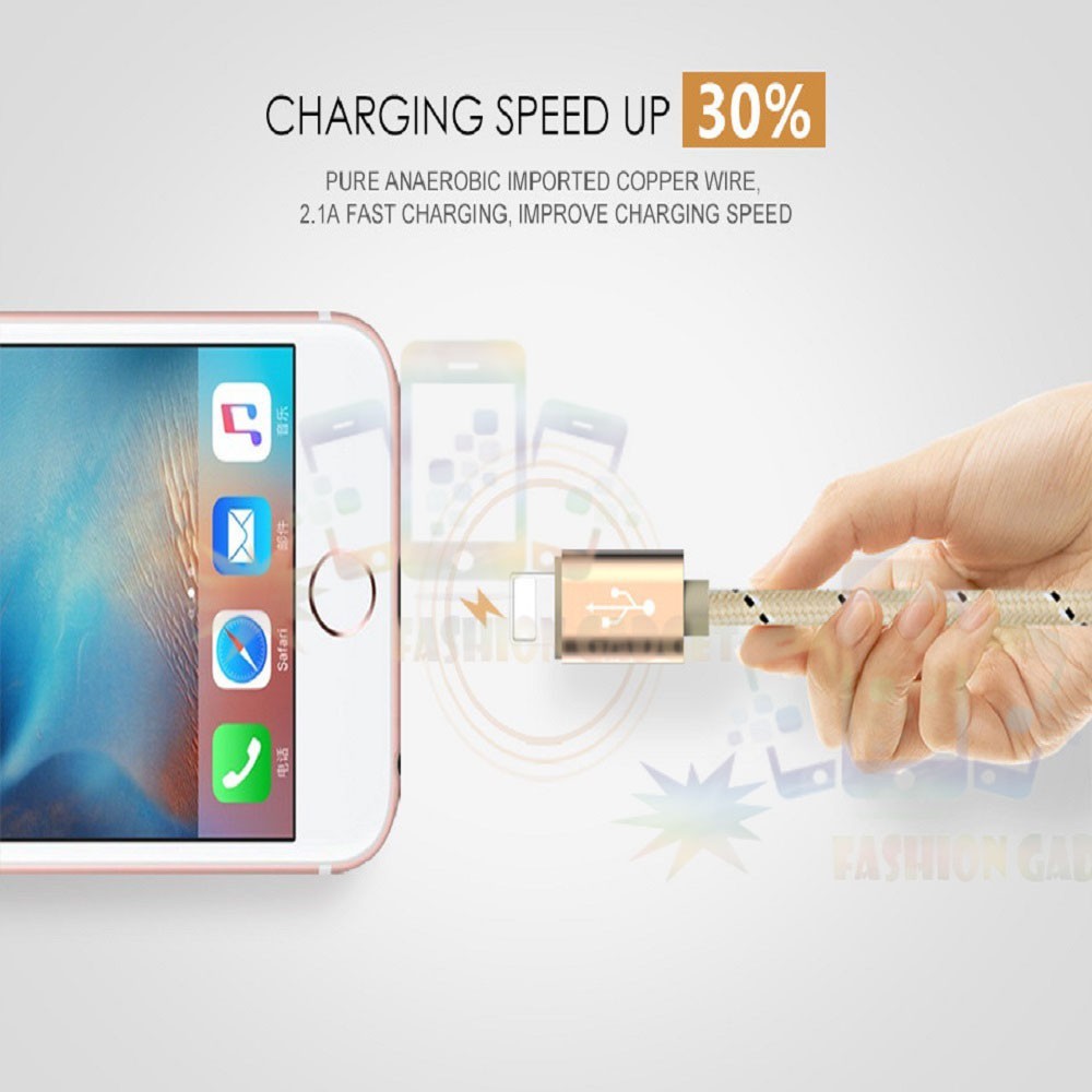 HIGH SPEED Kabel Data USB 3 in 1 Fast Charger Lightning Compatible for iOS + Micro USB + Type C