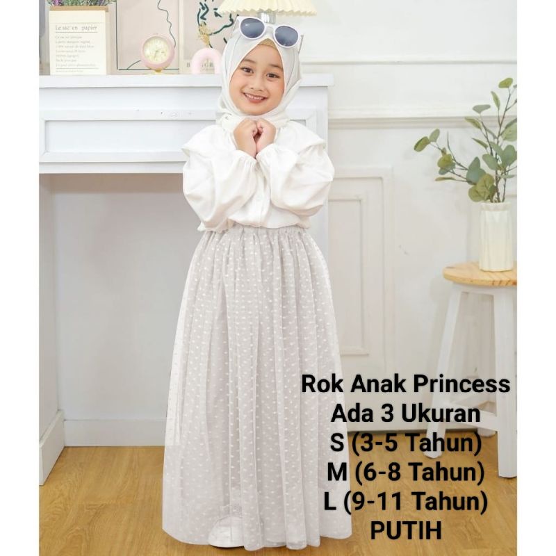 Rok Tutu Anak Perempuan Import Panjang Tille Dot Rok Princess 3-11 Tahun Matt Moscrepe Mix Tille Dot Good qualty premium