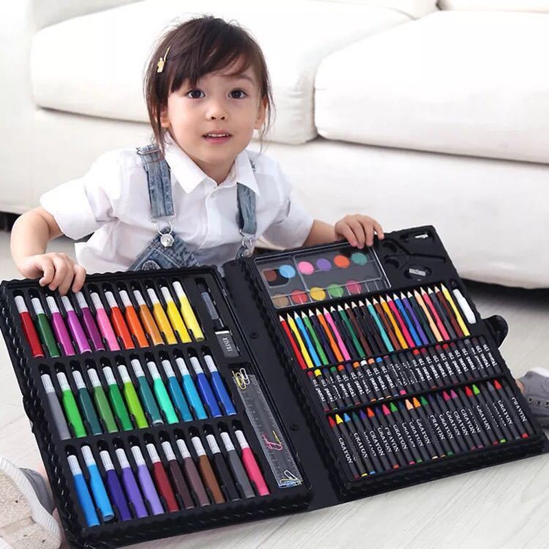 BS514 Crayon Set 150 Pcs / Art Set / Peralatan Gambar Set / Alat lukis