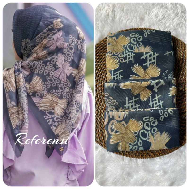 HIJAB SEGI EMPAT NN LASERCUT / HIJAB VOAL MOTIF / HIJAB VOAL BUTTON / HIJAB VOAL LASERCUT