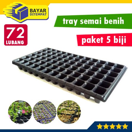 [Paket 5 Biji] Tray Semai 72 Lubang Pot Tray Penyemaian Semai Bibit Tanaman Hidroponik Hydroponik