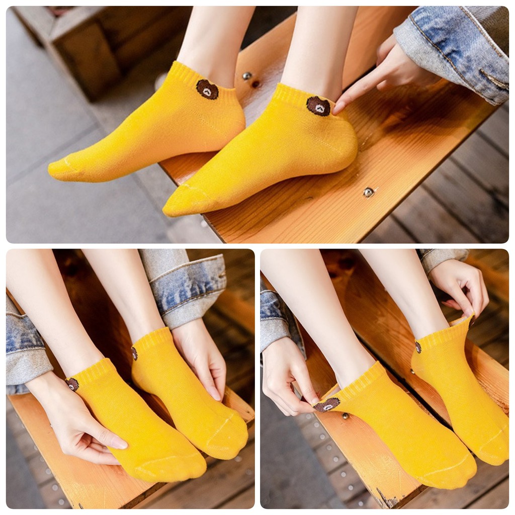 AliMaMa - KAOS KAKI BEAR - Kaus Kaki Perempuan Laki Laki Unisex Mata Kaki Ankle Sock Socks Murah Medan-2