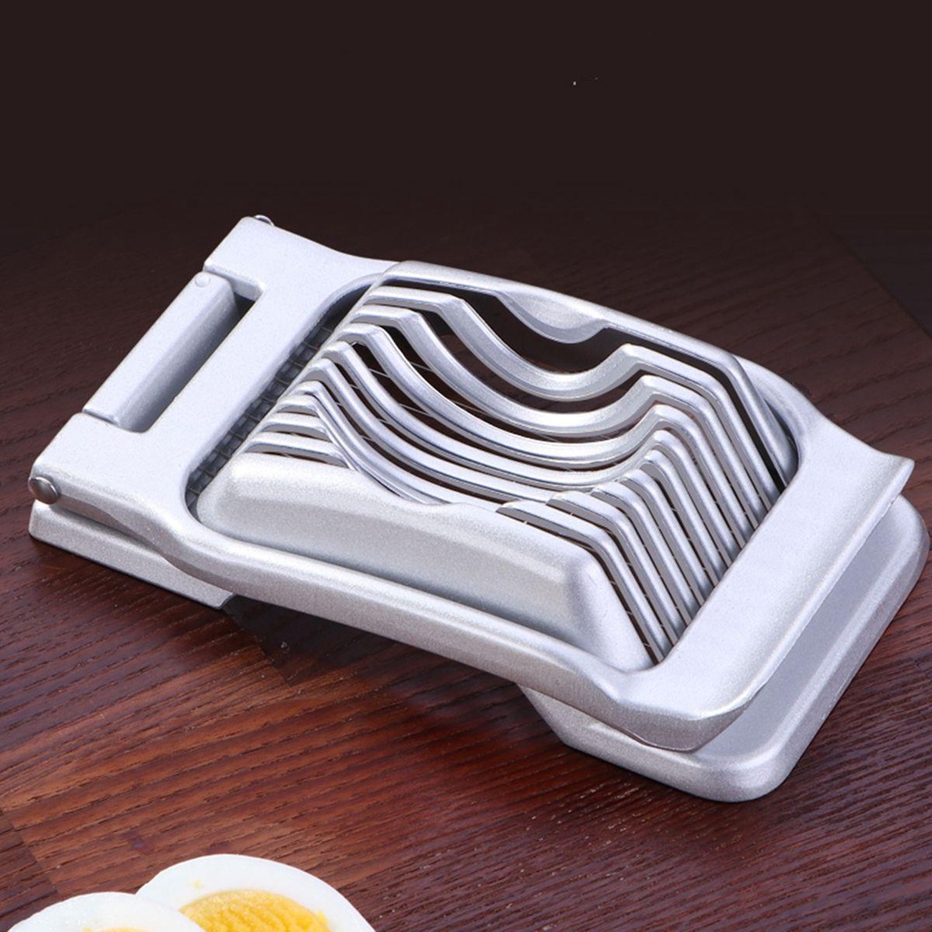 [Elegan] Egg Slicer Telur Rebus Keras Baking Aluminium Serbaguna Stainless Steel Wire Splitter