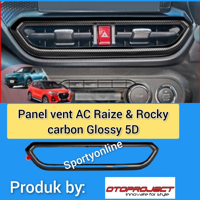 panel vent ac raize dan rocky carbon glossy 5D