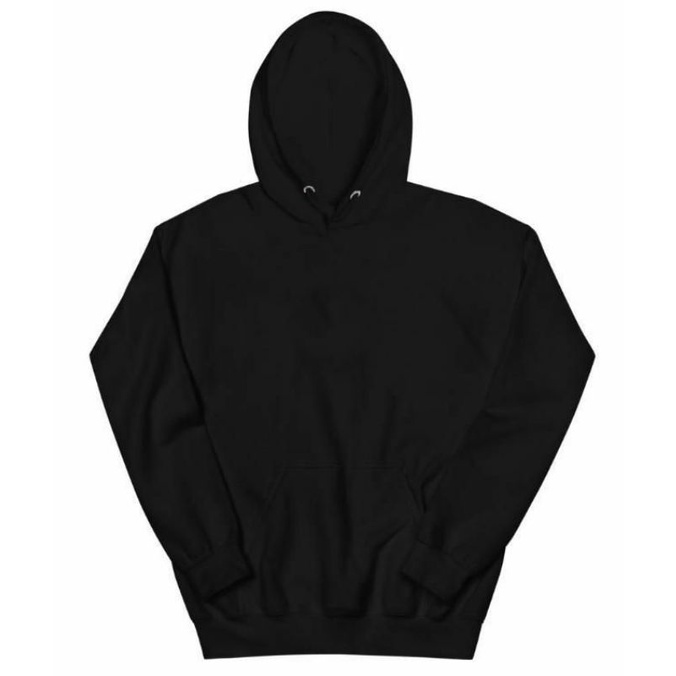 Sweater Hoodie Hitam Polos Pria Wanita Premium Cotton Fleece