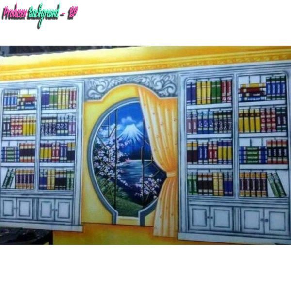 Background Foto/ Latar/ Rak buku Wisuda Foto Studio model bola 02