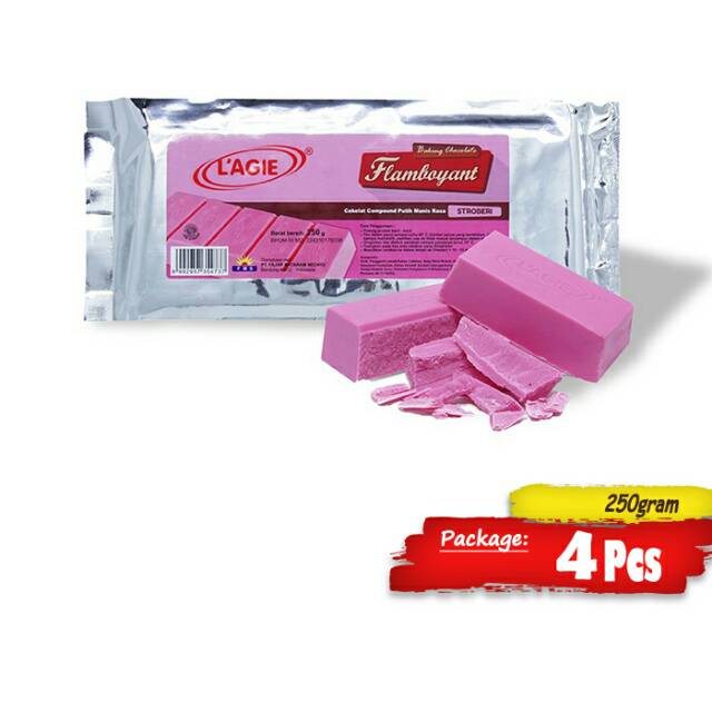 

COKLAT BLOK LAGIE FLAMBOYANT MERAH MUDA (STROBERI) 4PCS