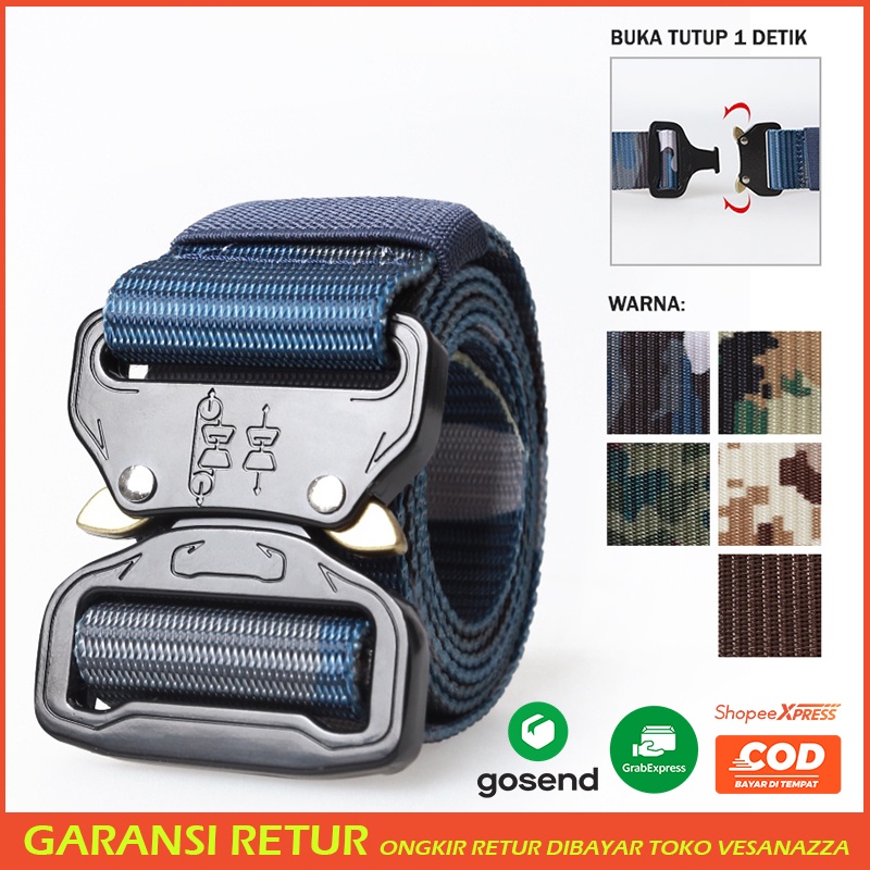Sabuk Ikat Pinggang Gesper Pria Tactical Cobra Army Buckle Click Belt