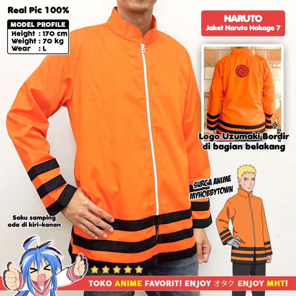 Jaket Anime Boruto Naruto Hokage 7 - Kostum Anime Cosplay