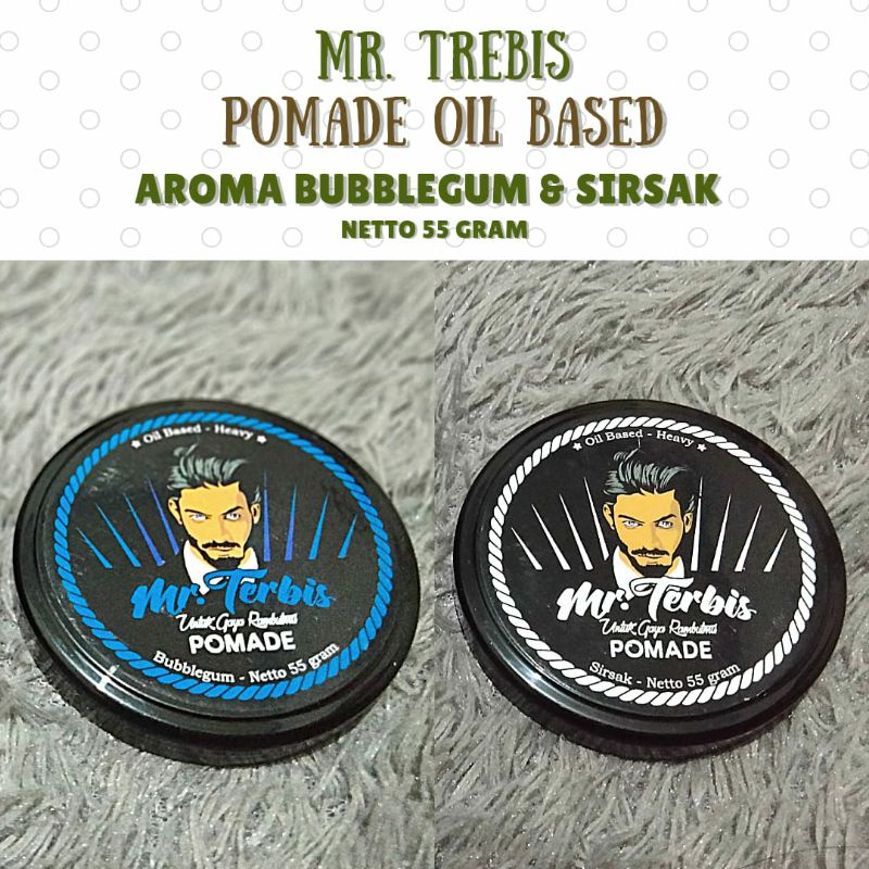 Grosir COD Pomade Oil Based Mr Trebis Minimal Order 20 Pcs Free Sisir 5 Pcs