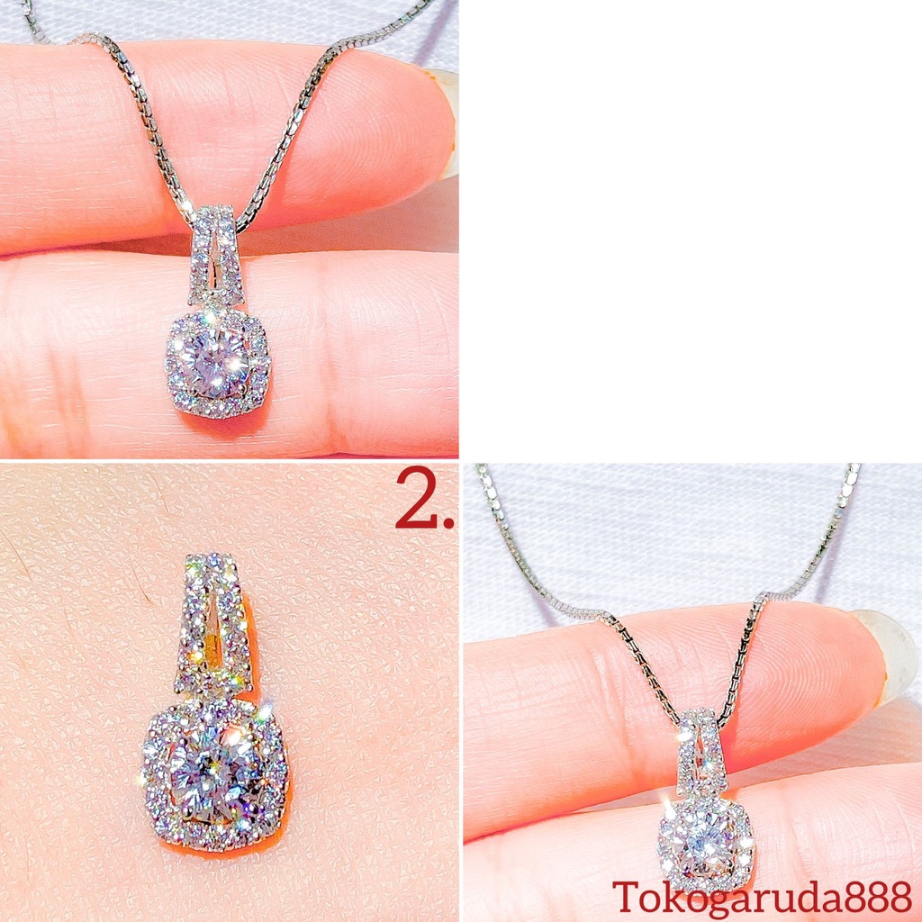 Liontin anak dan dewasa emas asli kadar 700 70 16k 750 75 17k rosegold whitegold solitaire like diamond mewah bling permata pita ringan 1 satu gram gr g kalung tali rantai paperlina paperclip itali santa terbaru