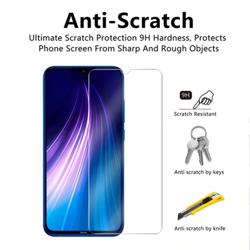 PROMO Case Free Tempered Glass Clear XIAOMI REDMI NOTE 8 Anticrack Shockproof Premium Softcase