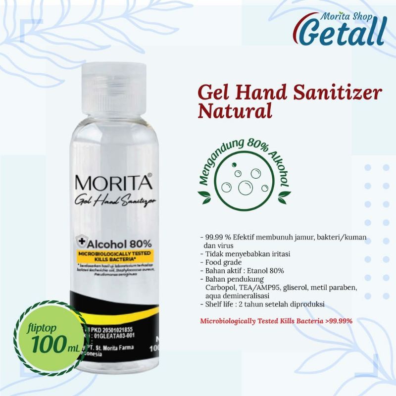 Hand Sanitizer Gel Morita Alkohol 80% 100 ml