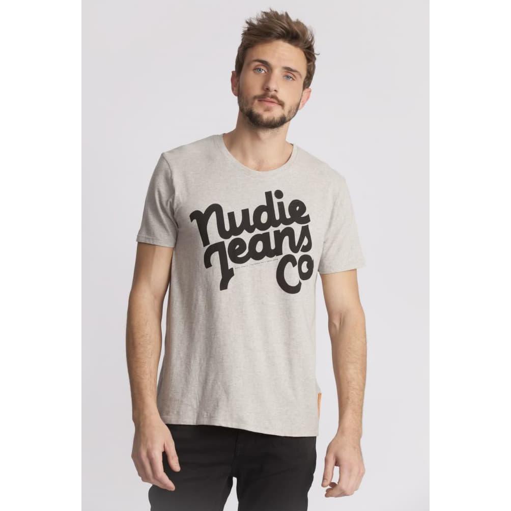 NUDIE JEANS T-SHIRT - Abu-abu