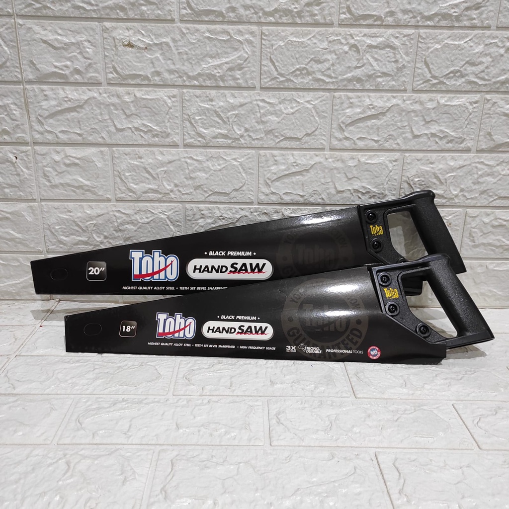 TOHO BLACK PREMIUM HAND SAW GERGAJI TANGAN UNTUK POTONG KAYU TRIPLEK KUSEN TAJAM & KUAT