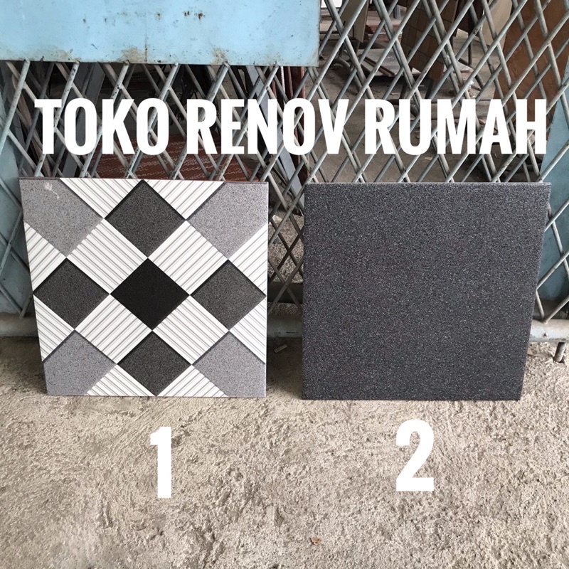 keramik lantai 40x40 hitam motif/ keramik lantai garasi/ keramik teras/ keramik carpot