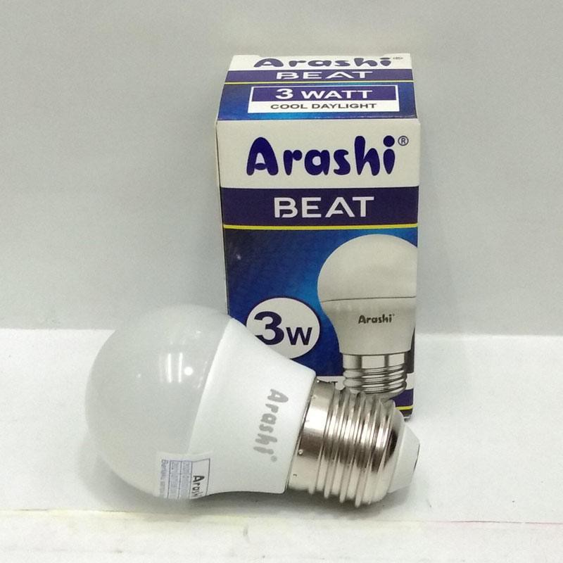 Arashi Lampu Bohlam LED Beat Putih 3 Watt Bulb LED Arashi 3 W 3Wat