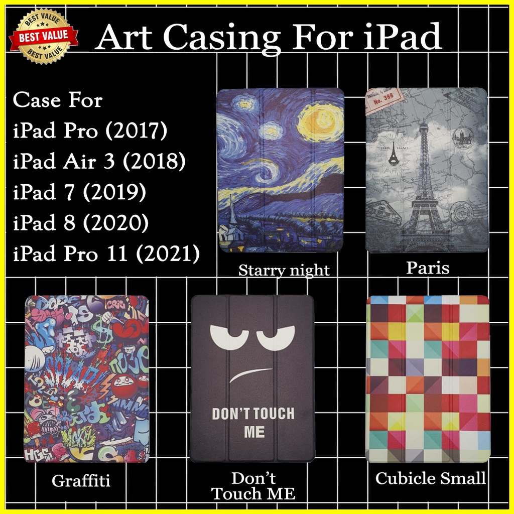 ART Casing iPad 7 8 iPad Air 3 iPad Pro 11 Case 10.2 10.5 2020 2019 2021 Cover Anak 8th 9th 7th