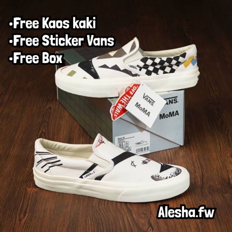 Vans Slip On X Moma Offwhite Premium Terlaris Import BNIB