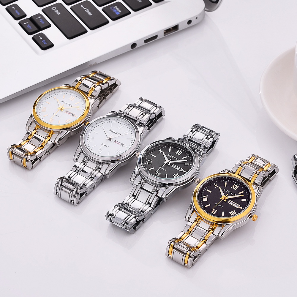 Jam Tangan Pria A0143 Dual Calendar Roman Scale Quartz Watch