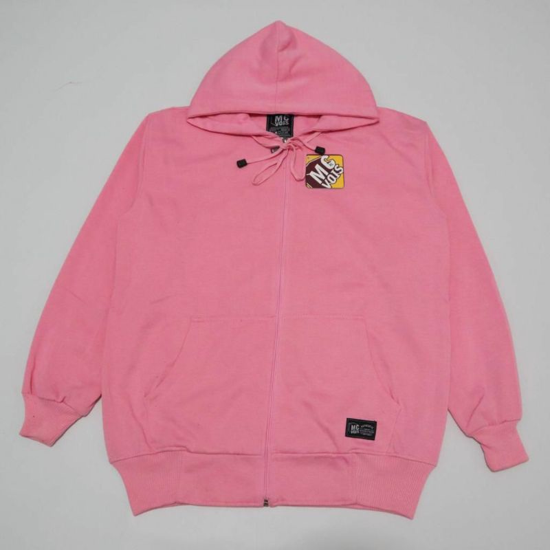 Hoodie Zipper Mcvois Unisex Pink Premium Distro