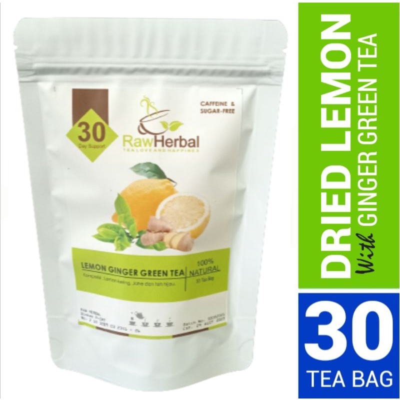 Lemon Ginger Green Tea : Teh Lemon, Jahe &amp; Teh Hijau - 30 Tea Bag