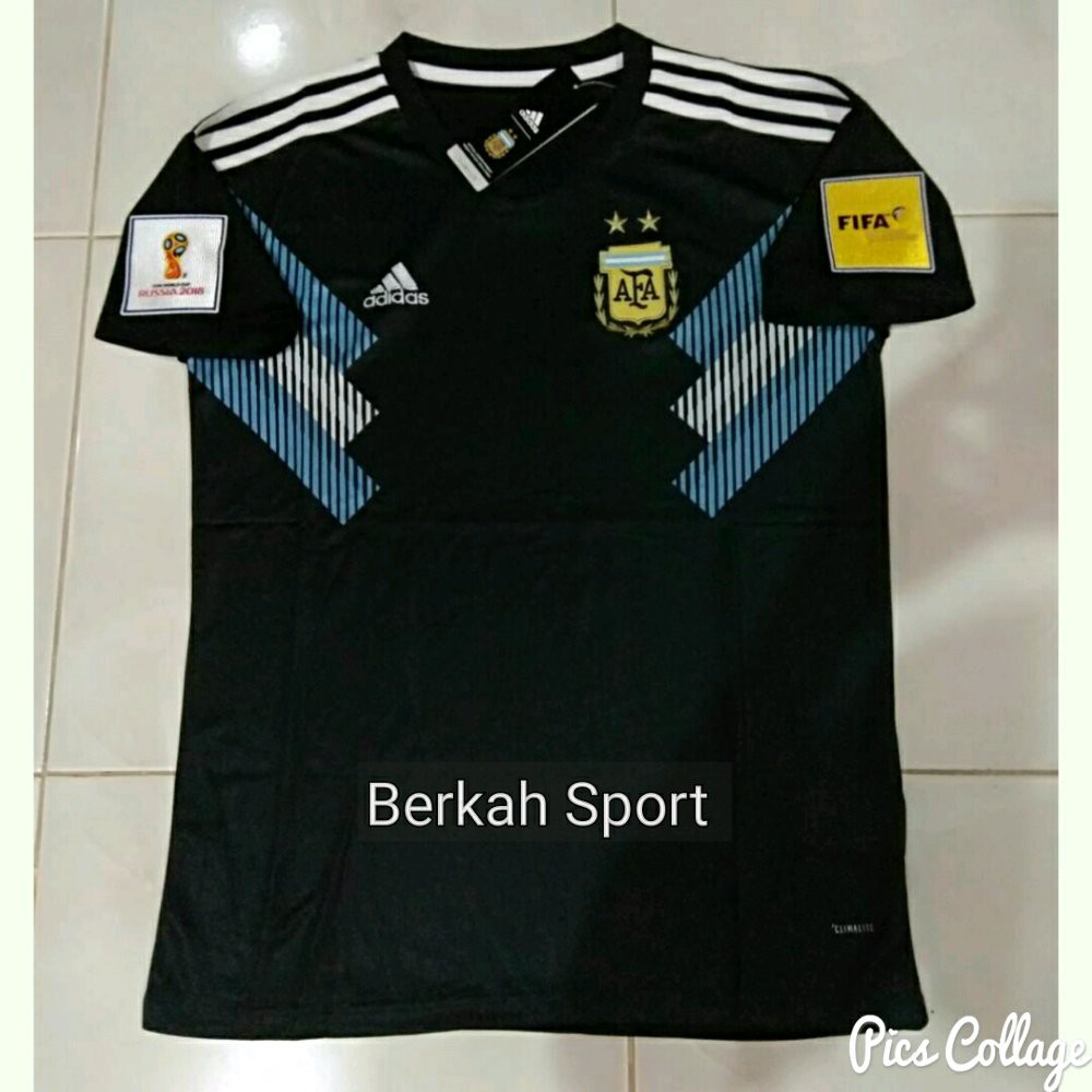 Jersey Argentina Away Full Patch World Cup 2018 Official Berkualitas