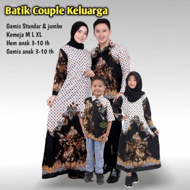 BAJU BATIK KELUARGA setelan Couple keluarga Motif wayang