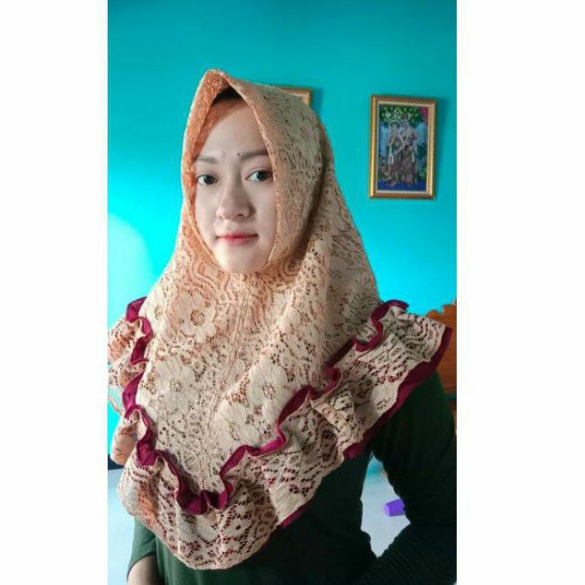 hijab brokat instan warna bisa request