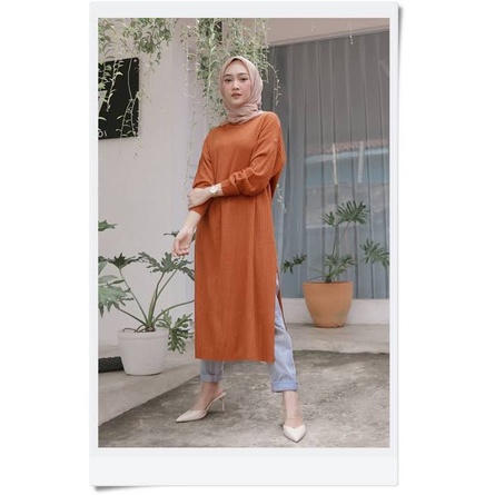 Baju Tunik Rajut Wanita Dress Lengan Panjang Premium