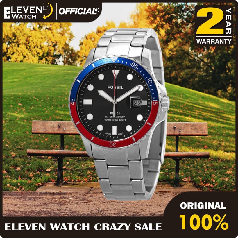 [Promo] Jam Tangan Pria FS 5657 / FS5657 FB-01 Three-Hand Date Stainless Steel  Garansi 2 Tahun [COD