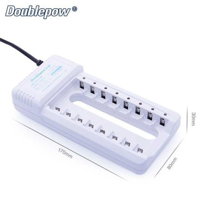 DOUBLEPOW Charger Baterai 8 slot for AA AAA Ni-MH Ni-CD - DP-B108