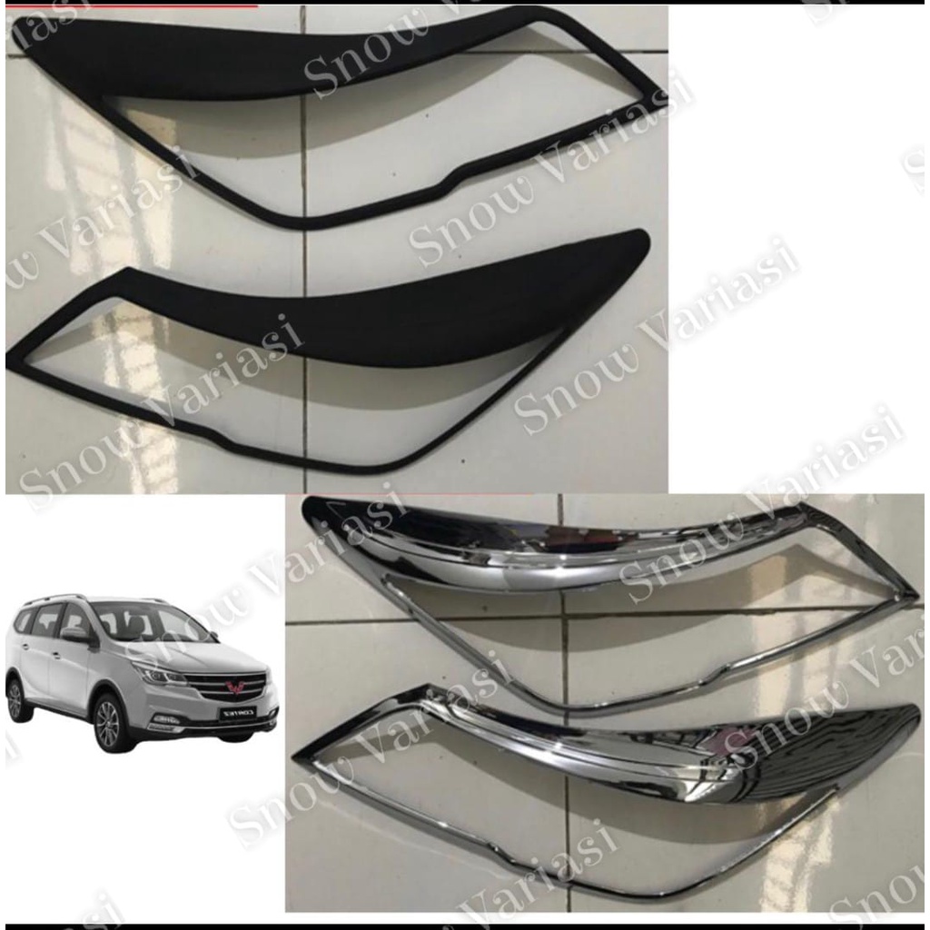 Garnish Lampu Depan Wuling Cortez Hitam Chrome