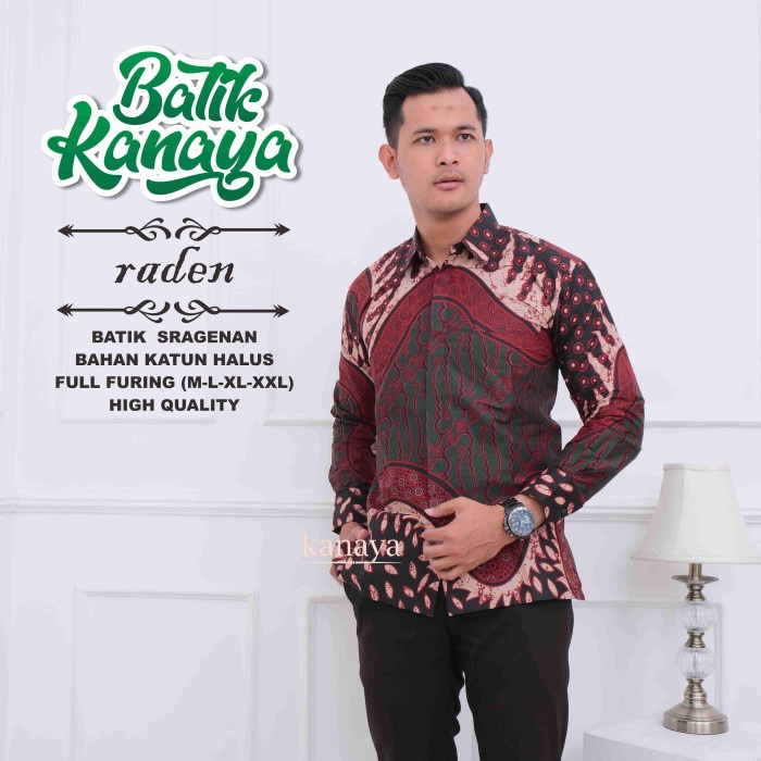 Kemeja Batik Pria Motif RADEN Bahan Katun Full Furing By Kanaya - L NF ATASAN KEMEJA BATIK COWOK WAR