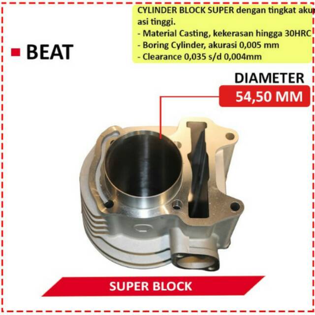 Blok Cast Iron Honda Beat Karbu 54.5mm