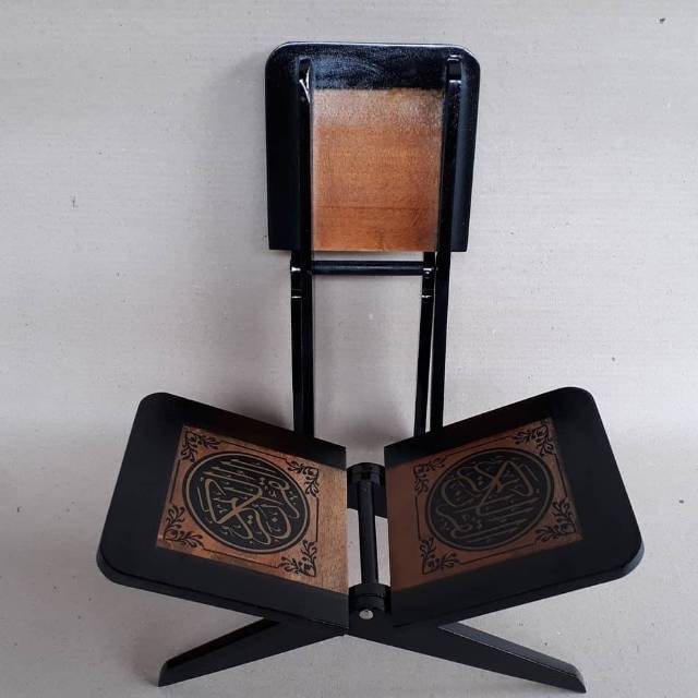 REKAL KALIGRAFI TEMPAT BACA AL QURAN KAYU MAHONI