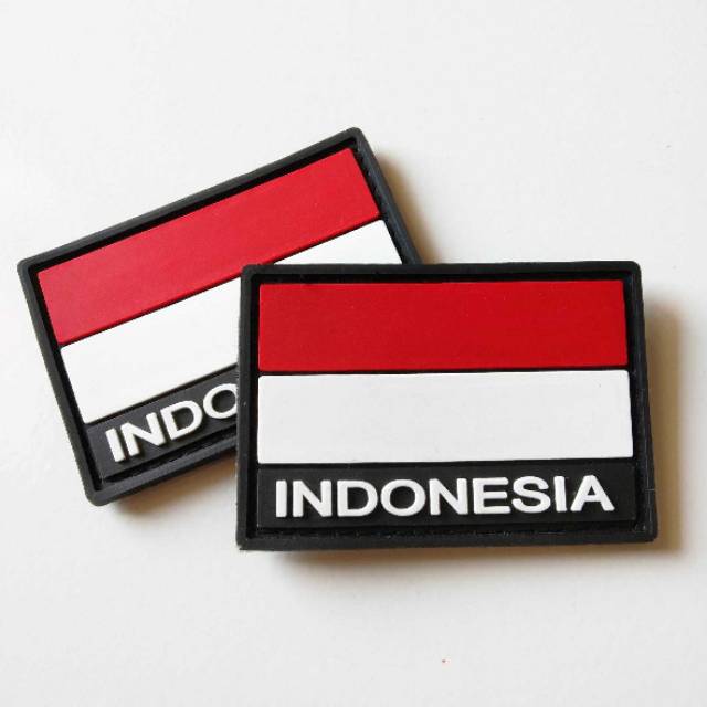 PATCH RUBBER BENDERA INDONESIA/MERAH PUTIH/GARUDA RI/TEMPELAN KARET EMBLEM LOGO VELCRO