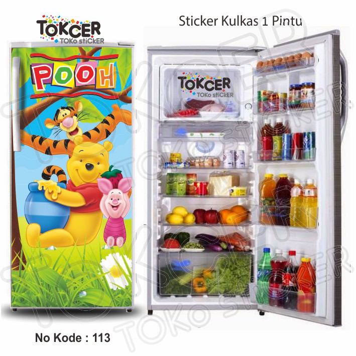 Stiker Kulkas 1 Pintu dan 2 Pintu Winnie The Pooh