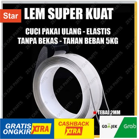 

Nano Magic Double Tape Bening Tahan Air 30mm x 2m Acrylic Washable