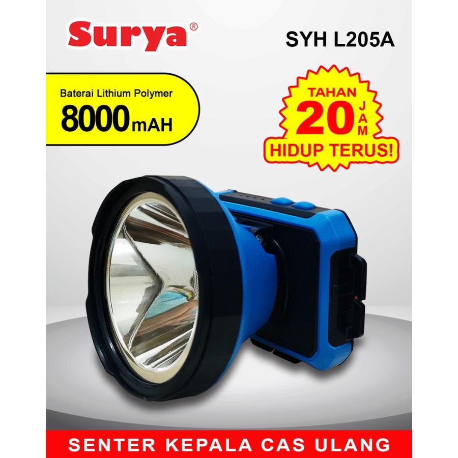 SURYA SYH 205 - Senter Kepala LED 20 watt - Lampu Hiking / Headlamp