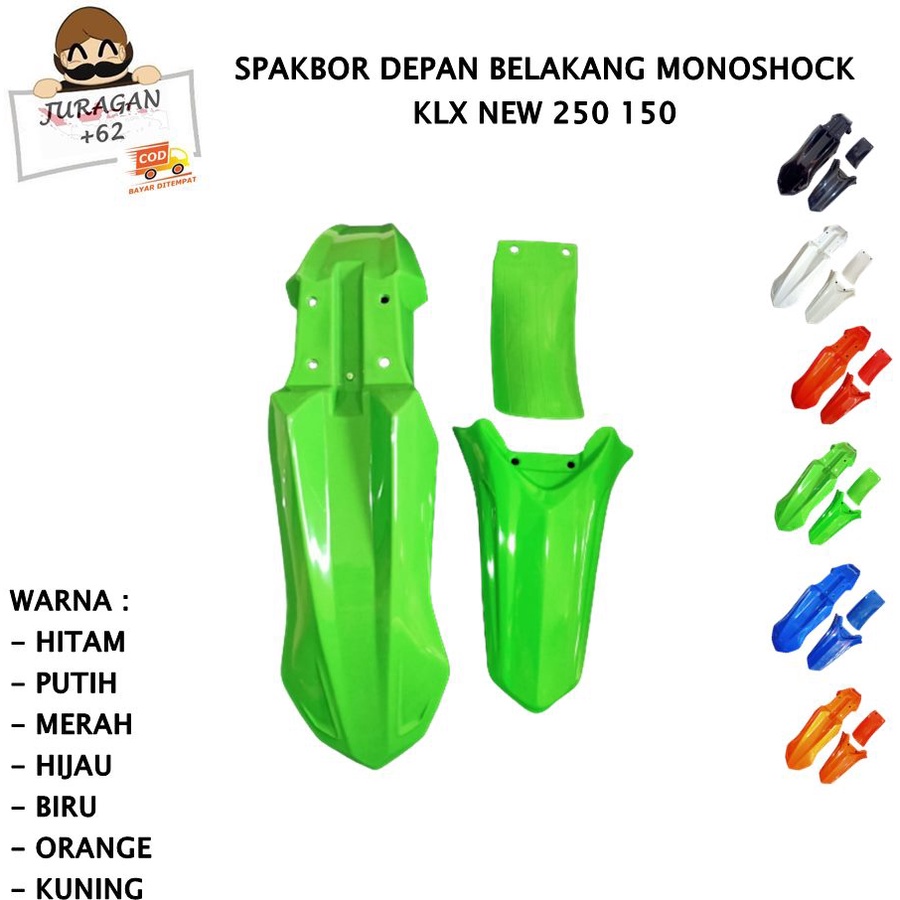 SPAKBOR SET KLX NEW 150 250 DTRACKER DEPAN BELAKANG COVER LUMPUR MONOSHOCK D TRACKER