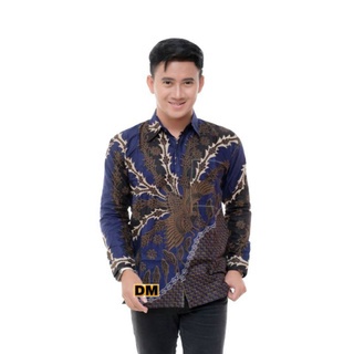 Batik Pria Lengan Panjang Premium BATIK AZMIL HRB026 motif KERATONAN Kode 002 size M L XL XXL
